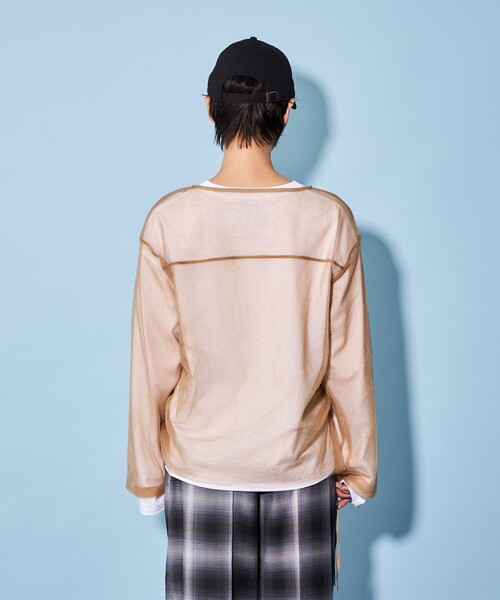 CITEN(シテン)の「<CITEN>シアー ルーズ ブラウス(シャツ/ブラウス・レディース・ベージュ/ブラック・FREE)」の12枚目の写真