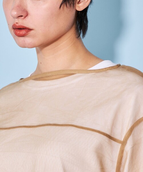 CITEN(シテン)の「<CITEN>シアー ルーズ ブラウス(シャツ/ブラウス・レディース・ベージュ/ブラック・FREE)」の13枚目の写真