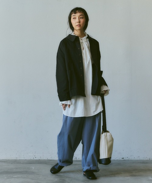 Libra Cue（リブラ キュー）の「ワンハンドルキャンバストート(ポーチ付き)（トートバッグ・レディース・ブラック・FREE）」の6枚目の写真