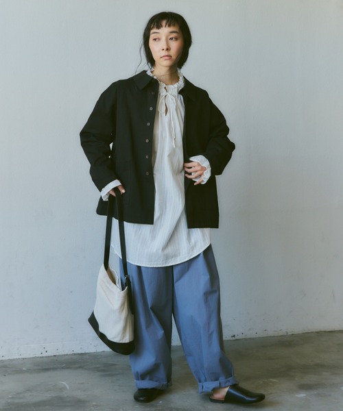 Libra Cue（リブラ キュー）の「ワンハンドルキャンバストート(ポーチ付き)（トートバッグ・レディース・ブラック・FREE）」の8枚目の写真