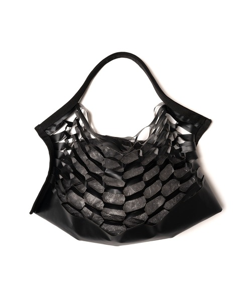 yoshiokubo（ヨシオクボ）の「yoshiokubo ヨシオクボ / CROSS LINE BAG L クロスラインビッグバッグ / YKS24901（トートバッグ・メンズ・グリーン/ブラック/イエロー・FREE）」の11枚目の写真