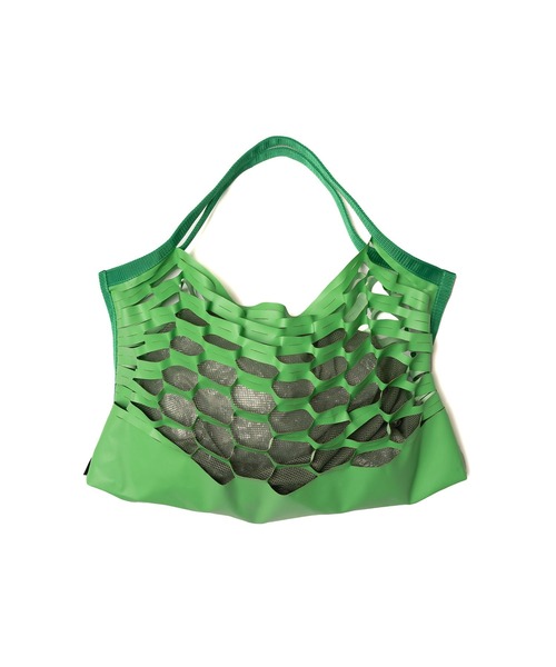 yoshiokubo（ヨシオクボ）の「yoshiokubo ヨシオクボ / CROSS LINE BAG L クロスラインビッグバッグ / YKS24901（トートバッグ・メンズ・グリーン/ブラック/イエロー・FREE）」の12枚目の写真