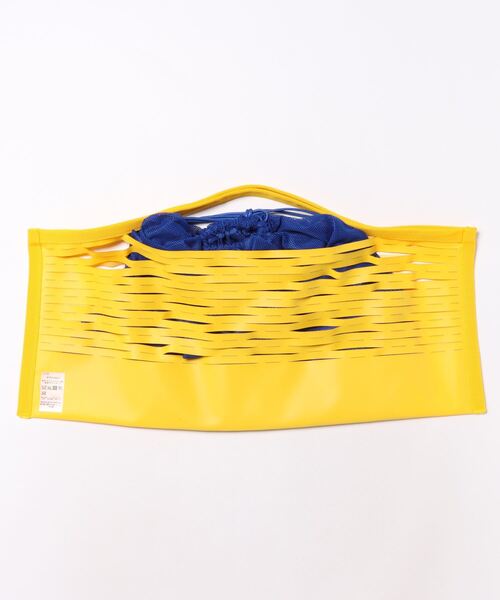 yoshiokubo（ヨシオクボ）の「yoshiokubo ヨシオクボ / CROSS LINE BAG L クロスラインビッグバッグ / YKS24901（トートバッグ・メンズ・グリーン/ブラック/イエロー・FREE）」の5枚目の写真