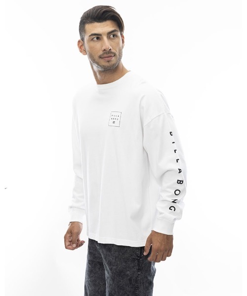 BILLABONG（ビラボン）の「BILLABONG メンズ SQUARE LOGO ロンT 【2024年春夏モデル】/ビラボンスクエアブランドロゴプリントリラックスシルエットロングスリーブ長袖ロンT・カットソー（Tシャツ/カットソー・メンズ・ホワイト/オートミール/グリーン系その他/ブラック・LARGE/X-LARGE/MEDIUM）」の6枚目の写真