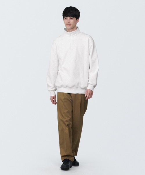 無印良品（ムジルシリョウヒン）の「紳士　ハーフジップスウェットシャツ（スウェット・メンズ・ブラック/グレー/ライトグレー・XL/S/L）」の4枚目の写真