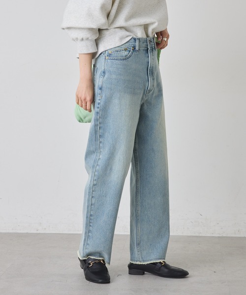 新品　縦ストレッチ足長　デニムパンツ　36 ライトブルー　ピュアルセシン 縦ストレッチ足長デニムパンツ（デニムパンツ）｜PUAL CE CIN