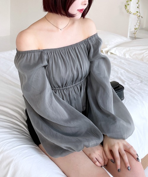 Heather（ヘザー）の「ボリュームスクエアブラウス  105005（シャツ/ブラウス・レディース・グレー/オフホワイト/ピンク・FREE）」の19枚目の写真