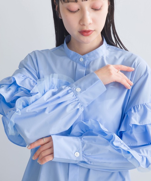 チュール重ねフリルブラウス PICCIN（ピッチン）の「チュール重ねフリルブラウス（シャツ