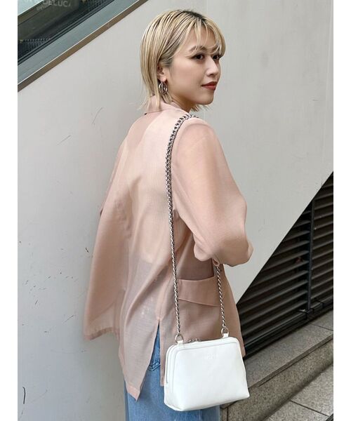 MURUA（ムルーア）の「シアーテーラードジャケット（テーラードジャケット・レディース・ベージュ/ライトグレー/ブラック・FREE）」の12枚目の写真