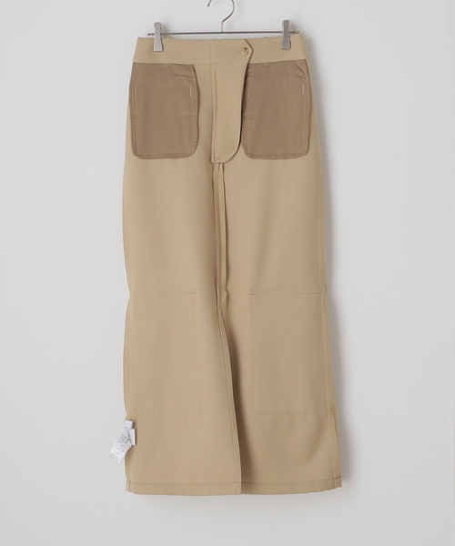 【美品】NOBLE ペンシルカーゴスカート ベージュ ペンシルカーゴスカート（ロング・マキシ丈スカート）｜NOBLE