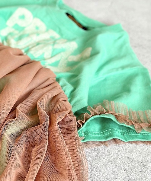 BIG FIELD（ビッグフィールド）の「チュールドッキングワンピース（90～150cm）（ワンピース・キッズ・オフホワイト/グリーン/杢グレー・140/130/120/110/100/90/150）」の16枚目の写真