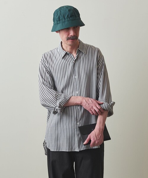 Steven Alan(スティーブンアラン)の「<Steven Alan> キュプラ ストライプ レギュラーカラー シャツ -LOOSE(シャツ/ブラウス・メンズ・ネイビー/その他1・S/M/L/XL)」の7枚目の写真