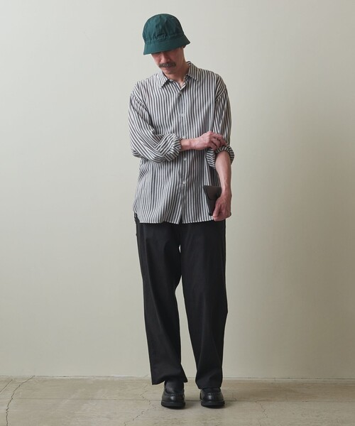 Steven Alan(スティーブンアラン)の「<Steven Alan> キュプラ ストライプ レギュラーカラー シャツ -LOOSE(シャツ/ブラウス・メンズ・ネイビー/その他1・S/M/L/XL)」の9枚目の写真