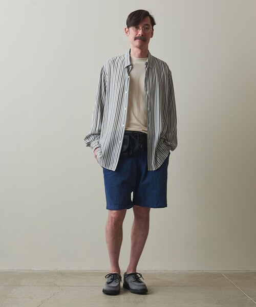 Steven Alan(スティーブンアラン)の「<Steven Alan> キュプラ ストライプ レギュラーカラー シャツ -LOOSE(シャツ/ブラウス・メンズ・ネイビー/その他1・S/M/L/XL)」の12枚目の写真