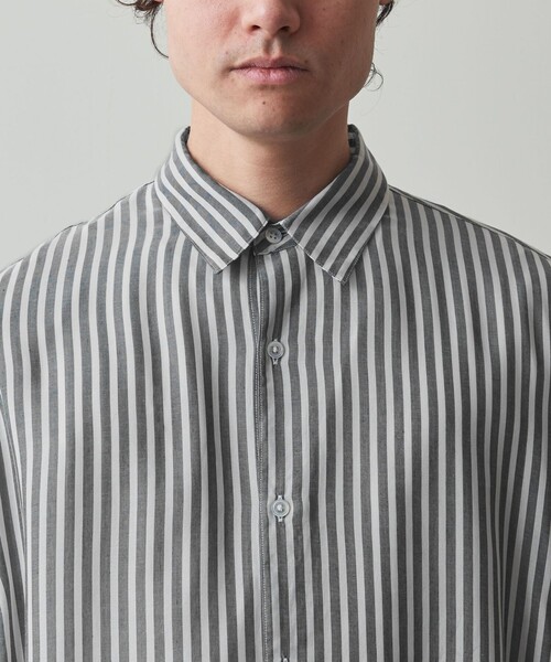 Steven Alan(スティーブンアラン)の「<Steven Alan> キュプラ ストライプ レギュラーカラー シャツ -LOOSE(シャツ/ブラウス・メンズ・ネイビー/その他1・S/M/L/XL)」の16枚目の写真