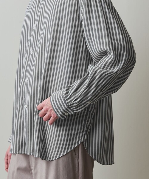 Steven Alan(スティーブンアラン)の「<Steven Alan> キュプラ ストライプ レギュラーカラー シャツ -LOOSE(シャツ/ブラウス・メンズ・ネイビー/その他1・S/M/L/XL)」の17枚目の写真