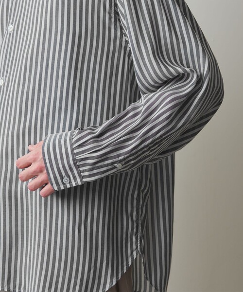 Steven Alan(スティーブンアラン)の「<Steven Alan> キュプラ ストライプ レギュラーカラー シャツ -LOOSE(シャツ/ブラウス・メンズ・ネイビー/その他1・S/M/L/XL)」の18枚目の写真