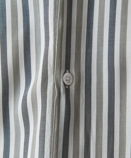 Steven Alan(スティーブンアラン)の「<Steven Alan> キュプラ ストライプ レギュラーカラー シャツ -LOOSE(シャツ/ブラウス・メンズ・ネイビー/その他1・S/M/L/XL)」の4枚目の写真