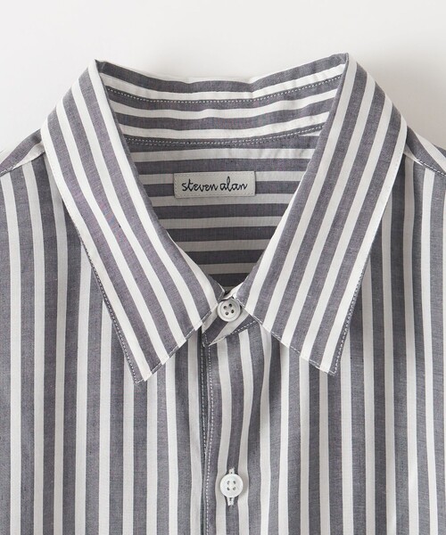 Steven Alan(スティーブンアラン)の「<Steven Alan> キュプラ ストライプ レギュラーカラー シャツ -LOOSE(シャツ/ブラウス・メンズ・ネイビー/その他1・S/M/L/XL)」の20枚目の写真