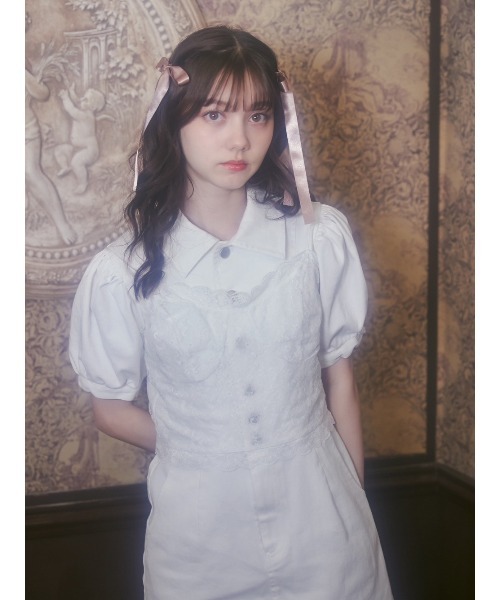 WC（ダブル シー）の「フリルレースキャミソール（キャミソール・レディース・ブラック/ホワイト・FREE）」の3枚目の写真