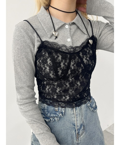 もと※プロフ必読 様★専用　WCJレースキャミソール(ブラック) もと※プロフ必読 様☆専用 WCJレースキャミソール(ブラック)