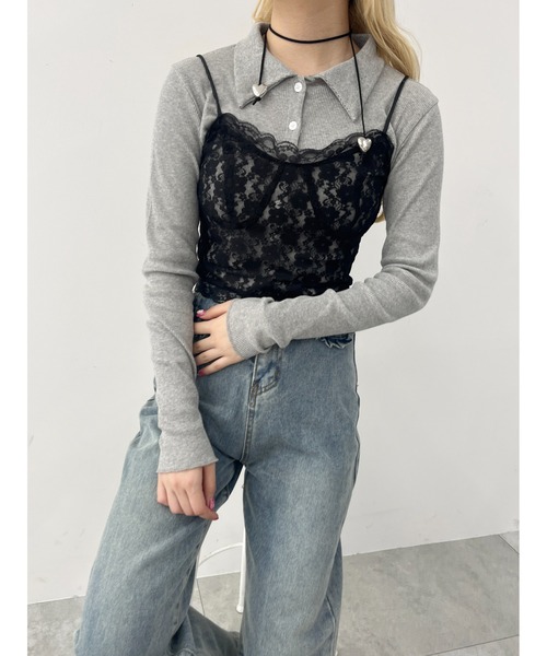 WC（ダブル シー）の「フリルレースキャミソール（キャミソール・レディース・ブラック/ホワイト・FREE）」の17枚目の写真