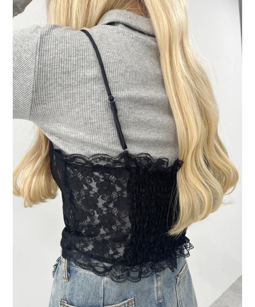 WC（ダブル シー）の「フリルレースキャミソール（キャミソール・レディース・ブラック/ホワイト・FREE）」の21枚目の写真
