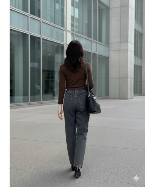 Day and Grade（デイアンドグレイド）の「ハイウエスト カットオフ ワイドストレートデニム（チャコールグレー/フリンジ）（デニムパンツ・レディース・チャコールグレー・MEDIUM/SMALL/LARGE）」の7枚目の写真