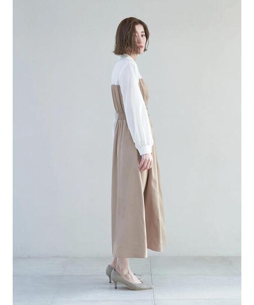 YECCA VECCA（イェッカヴェッカ）の「ベアドッキングワンピース（ワンピース・レディース・ベージュ/チャコールグレー・FREE）」の22枚目の写真