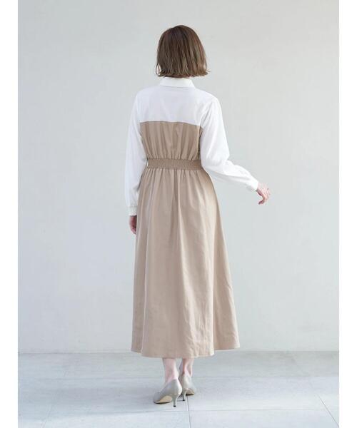 YECCA VECCA（イェッカヴェッカ）の「ベアドッキングワンピース（ワンピース・レディース・ベージュ/チャコールグレー・FREE）」の21枚目の写真
