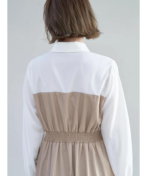 YECCA VECCA（イェッカヴェッカ）の「ベアドッキングワンピース（ワンピース・レディース・ベージュ/チャコールグレー・FREE）」の19枚目の写真