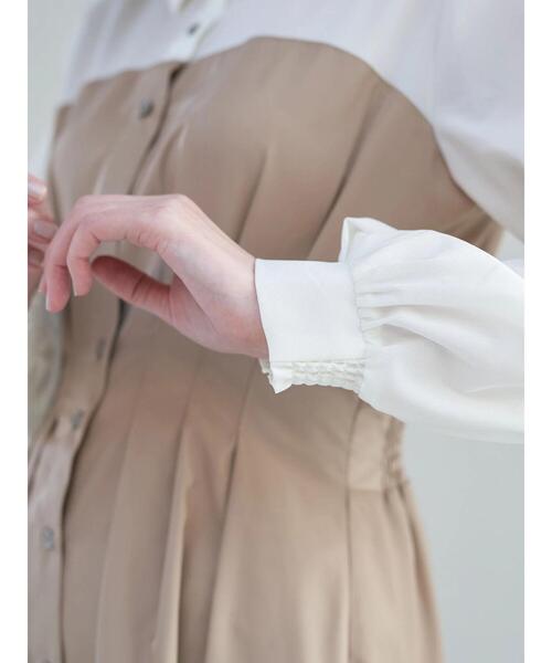 YECCA VECCA（イェッカヴェッカ）の「ベアドッキングワンピース（ワンピース・レディース・ベージュ/チャコールグレー・FREE）」の18枚目の写真