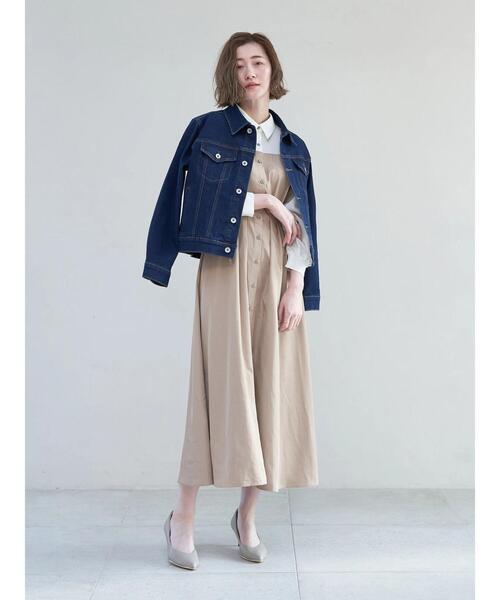 YECCA VECCA（イェッカヴェッカ）の「ベアドッキングワンピース（ワンピース・レディース・ベージュ/チャコールグレー・FREE）」の17枚目の写真