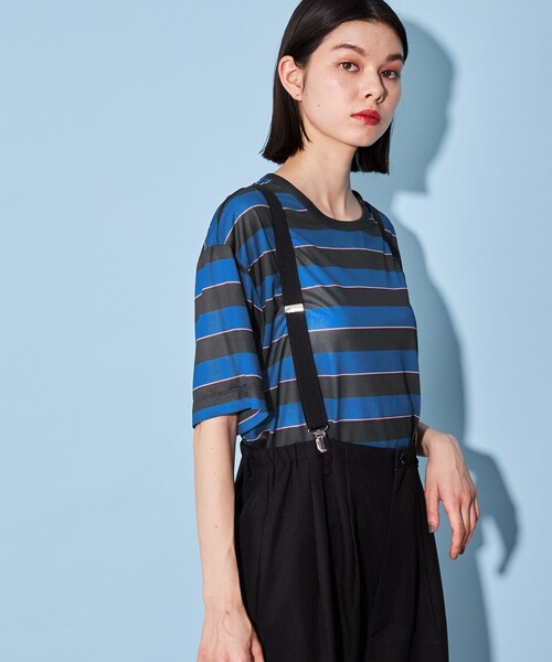 tシャツ シアーマルチボーダー カットソー レディース CITEN（シテン）の「＜CITEN＞シアー マルチ ボーダー ユル T
