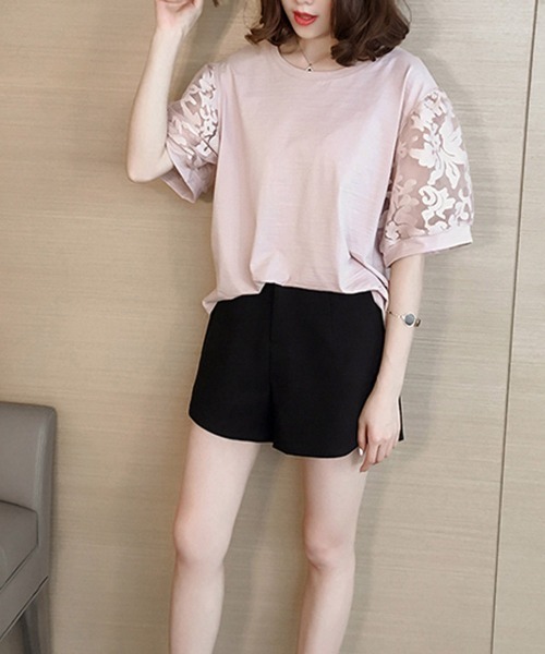 Miniministore（ミニミニストア）の「ブラウス レディース 着やせ（Tシャツ/カットソー・レディース・ピンク/ホワイト/ブラック・FREE）」の7枚目の写真