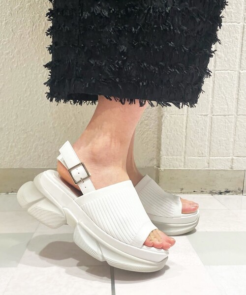 ESPERANZA(エスペランサ)の「ニットアッパーサンダル 24SS(サンダル・レディース・ホワイト系3/ブラック系2/グレー系2/ベージュ系2・S/M/L/LL)」の21枚目の写真