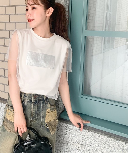 セール】【mily bilet】1枚で上級お洒落style。チュール重ね着