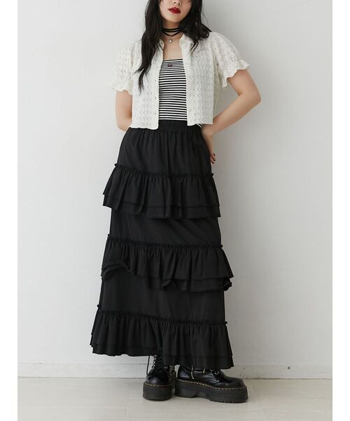 jouetie（ジュエティ）の「レースパフスリーブブラウス（シャツ/ブラウス・レディース・レッド/オフホワイト/イエロー/ブラック・MEDIUM）」の6枚目の写真