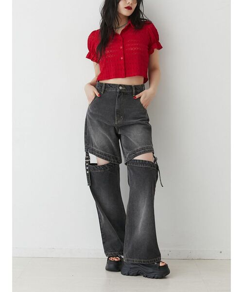 jouetie（ジュエティ）の「レースパフスリーブブラウス（シャツ/ブラウス・レディース・レッド/オフホワイト/イエロー/ブラック・MEDIUM）」の10枚目の写真