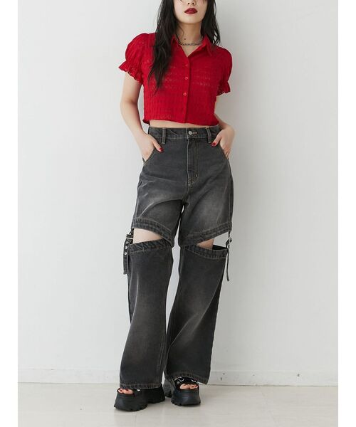 jouetie（ジュエティ）の「レースパフスリーブブラウス（シャツ/ブラウス・レディース・レッド/オフホワイト/イエロー/ブラック・MEDIUM）」の11枚目の写真