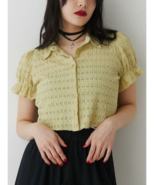 jouetie（ジュエティ）の「レースパフスリーブブラウス（シャツ/ブラウス・レディース・レッド/オフホワイト/イエロー/ブラック・MEDIUM）」の17枚目の写真