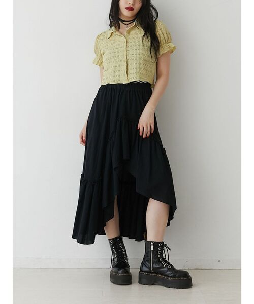 jouetie（ジュエティ）の「レースパフスリーブブラウス（シャツ/ブラウス・レディース・レッド/オフホワイト/イエロー/ブラック・MEDIUM）」の19枚目の写真