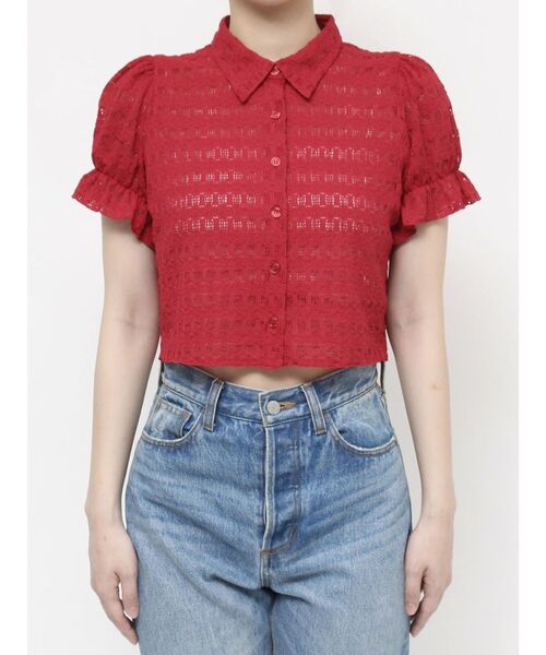 jouetie（ジュエティ）の「レースパフスリーブブラウス（シャツ/ブラウス・レディース・レッド/オフホワイト/イエロー/ブラック・MEDIUM）」の20枚目の写真