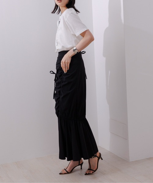 Eimee Law（エイミーロウ）の「2トーンニュアンスロゴTシャツ（Tシャツ/カットソー・レディース・スミクロ/オフホワイト・38）」の7枚目の写真