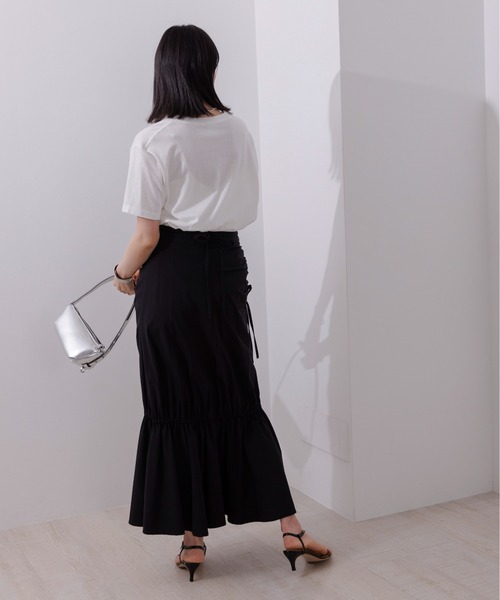 Eimee Law（エイミーロウ）の「2トーンニュアンスロゴTシャツ（Tシャツ/カットソー・レディース・スミクロ/オフホワイト・38）」の8枚目の写真