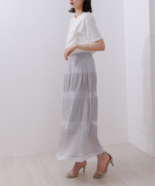 Eimee Law（エイミーロウ）の「2トーンニュアンスロゴTシャツ（Tシャツ/カットソー・レディース・スミクロ/オフホワイト・38）」の17枚目の写真