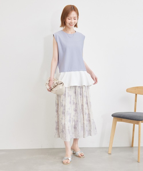 ROPE' PICNIC（ロペピクニック）の「サッカージャージ異素材トップス/リンクコーデ（Tシャツ/カットソー・レディース・グレー/サックスブルー/ネイビー/ベージュ系その他・38）」の18枚目の写真
