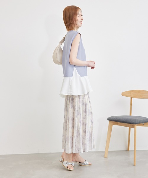 ROPE' PICNIC（ロペピクニック）の「サッカージャージ異素材トップス/リンクコーデ（Tシャツ/カットソー・レディース・グレー/サックスブルー/ネイビー/ベージュ系その他・38）」の19枚目の写真