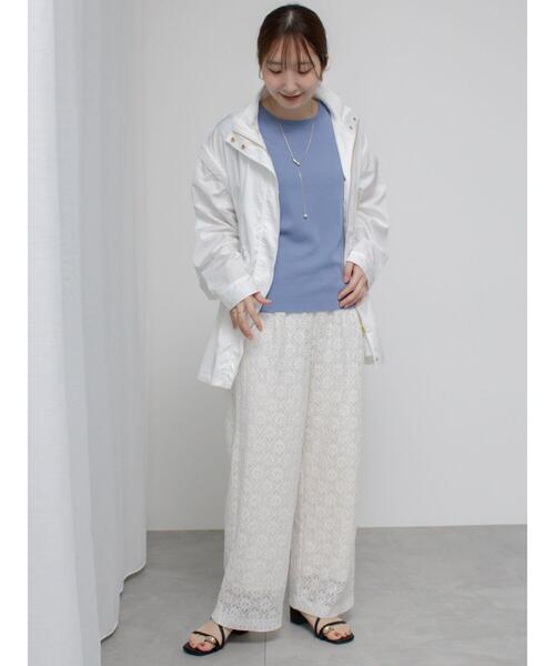 Te chichi TERRASSE（テチチテラス）の「レースウエストギャザーパンツ（その他パンツ・レディース・オフホワイト/ブラック・F）」の6枚目の写真