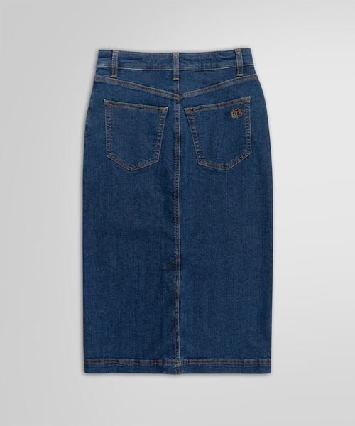 BROOKS BROTHERS(ブルックスブラザーズ)の「コットン ストレッチ ファイブポケット デニム ミディスカート(デニムスカート・レディース・ブルー・0/2/4/6/8)」の2枚目の写真